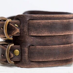 Brown Leather Cuff Bracelet